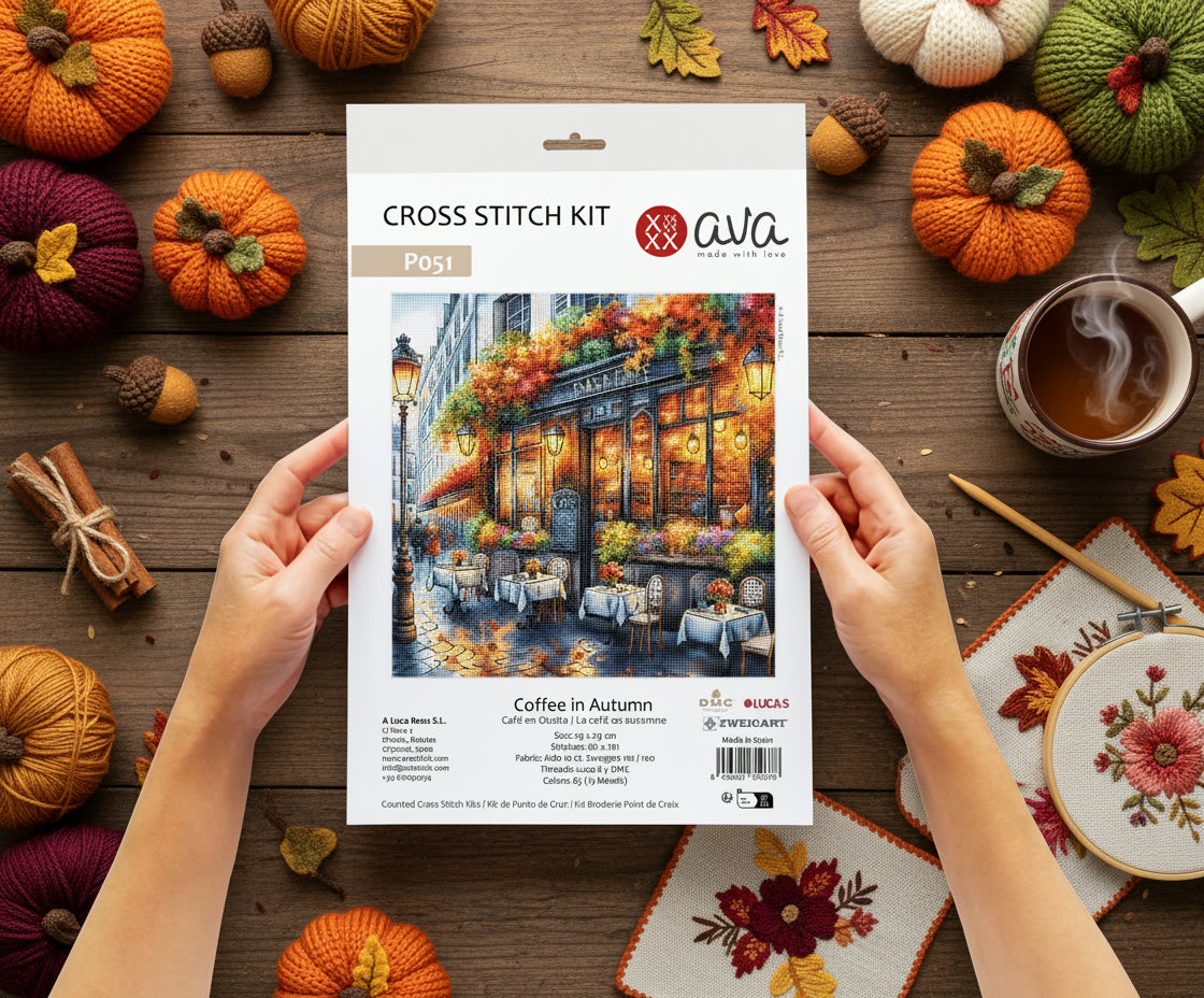 Coffee in Autumn - Cross Stitch Kit AVA P051