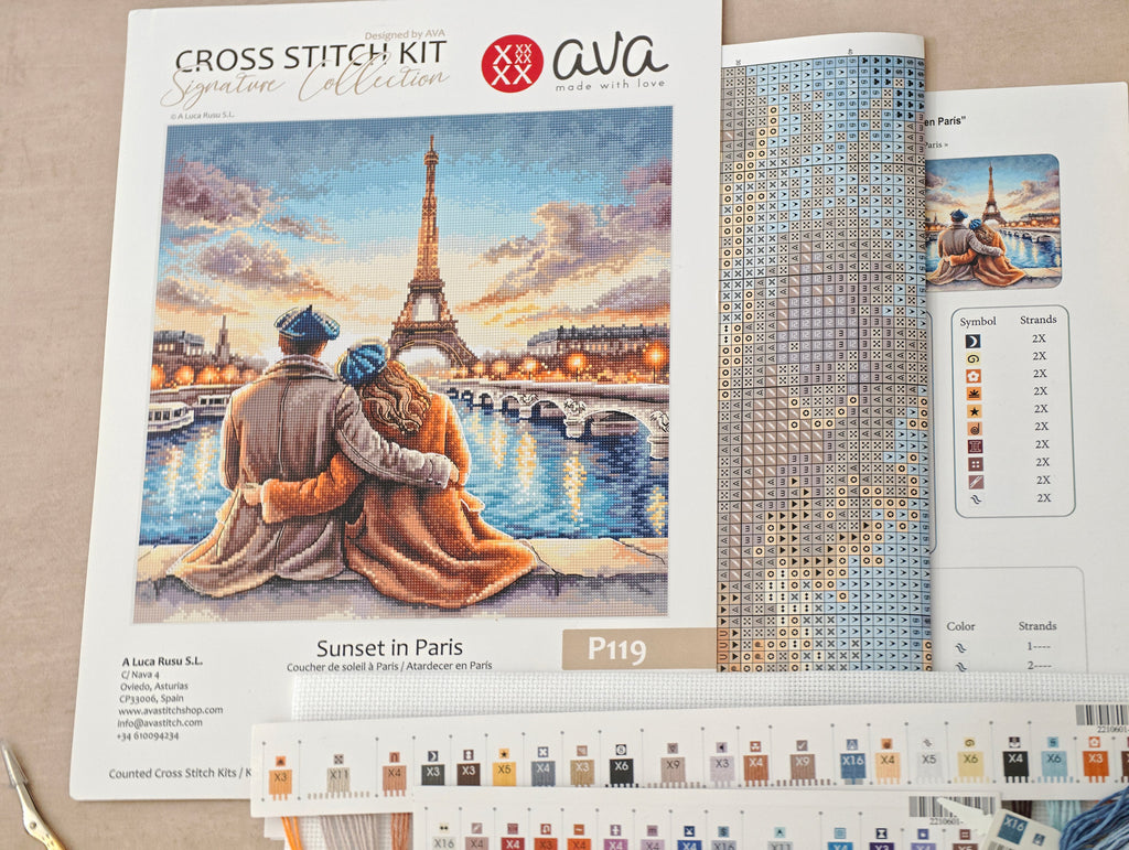 P119 Sunset in Paris - Cross-Stitch Kit - Signature Collection