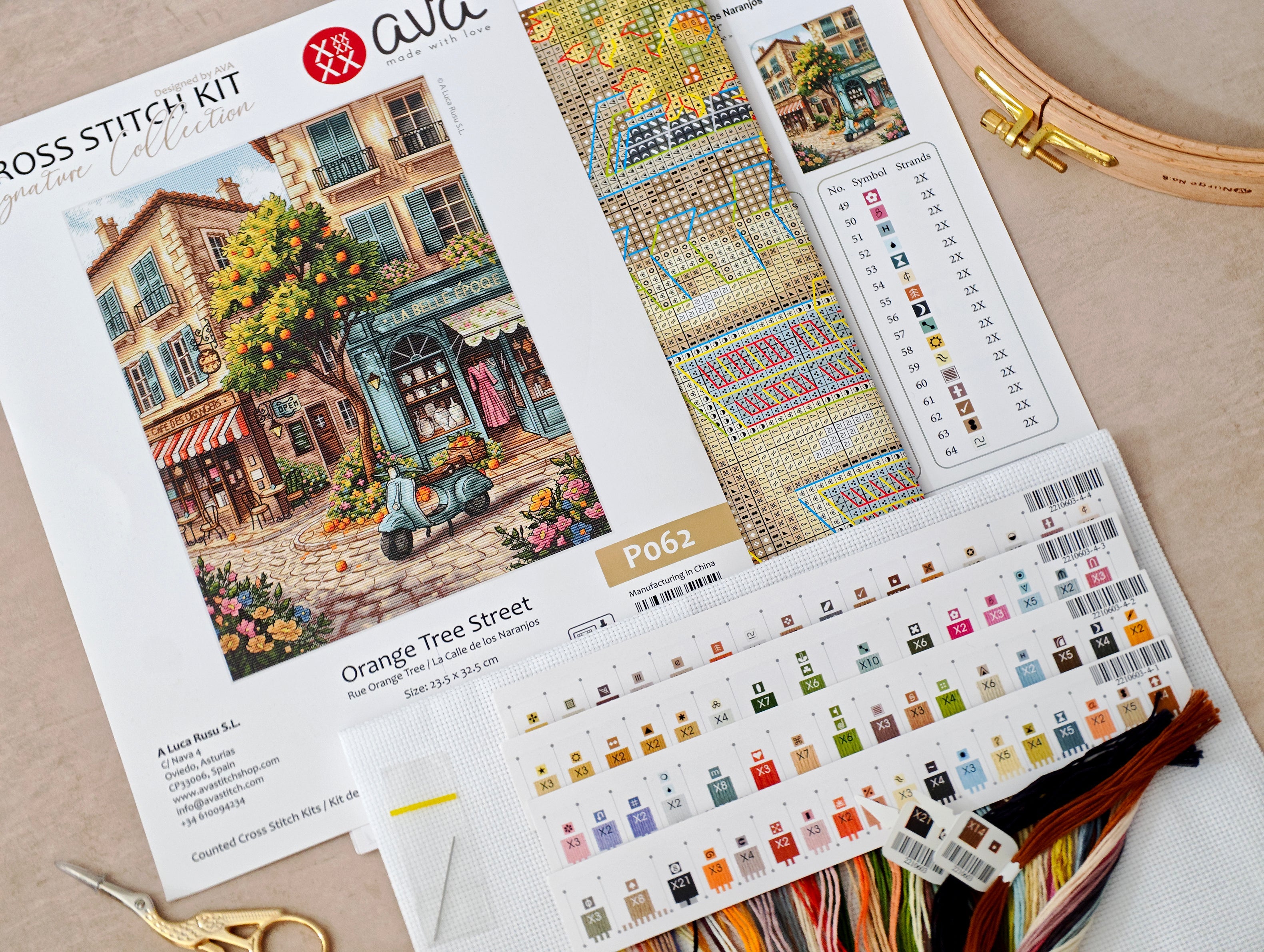 P062 Orange Tree Street – Cross-Stitch Kit - Signature Collection