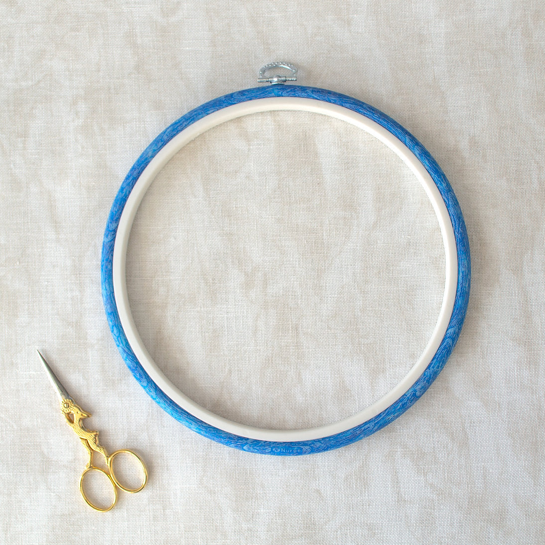 Nurge Blue Hoop-Frame: Your Elegant, All-in-One Solution for Embroidery and Display