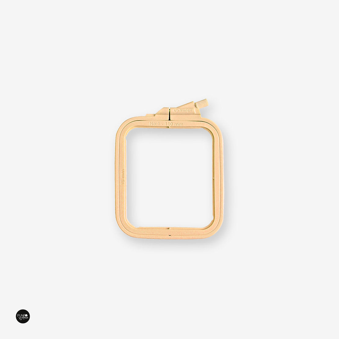Nurge Beige Square Hoop: Elegance and Precision in Every Stitch
