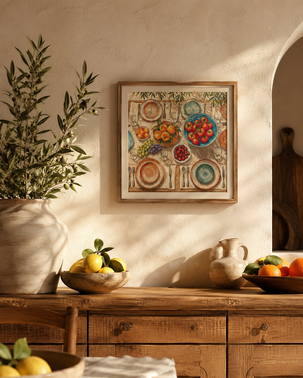 Mediterranean Table Cross Stitch Kit – Advanced Aerial Still Life | AVA Stitch