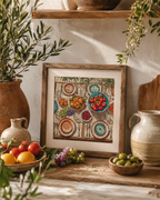 Mediterranean Table Cross Stitch Kit – Advanced Aerial Still Life | AVA Stitch