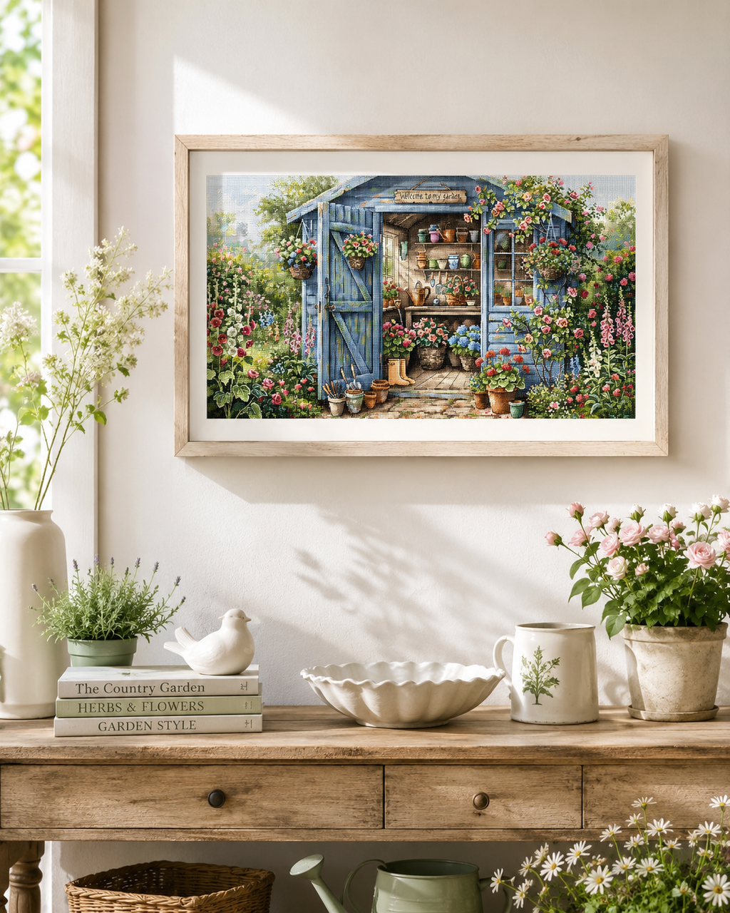 Garden in Bloom Cross Stitch Kit – Advanced Panoramic Floral Scene | AVA Stitch