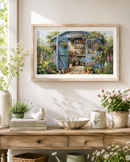 Garden in Bloom Cross Stitch Kit – Advanced Panoramic Floral Scene | AVA Stitch