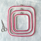 Nurge Square Flexi Hoop Frame in Pink: Charm and Functionality for Your Embroidery Projects