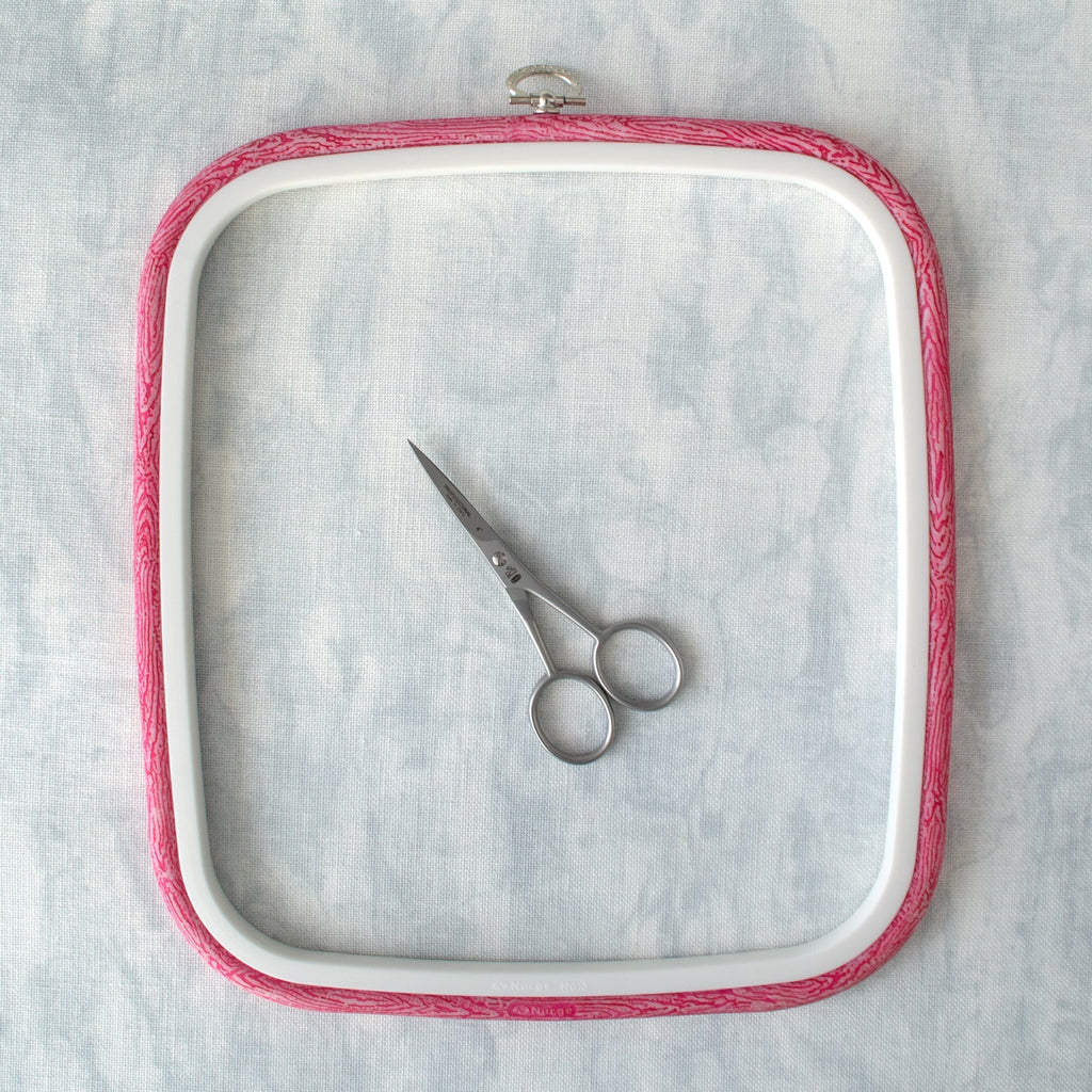 Nurge Square Flexi Hoop Frame in Pink: Charm and Functionality for Your Embroidery Projects