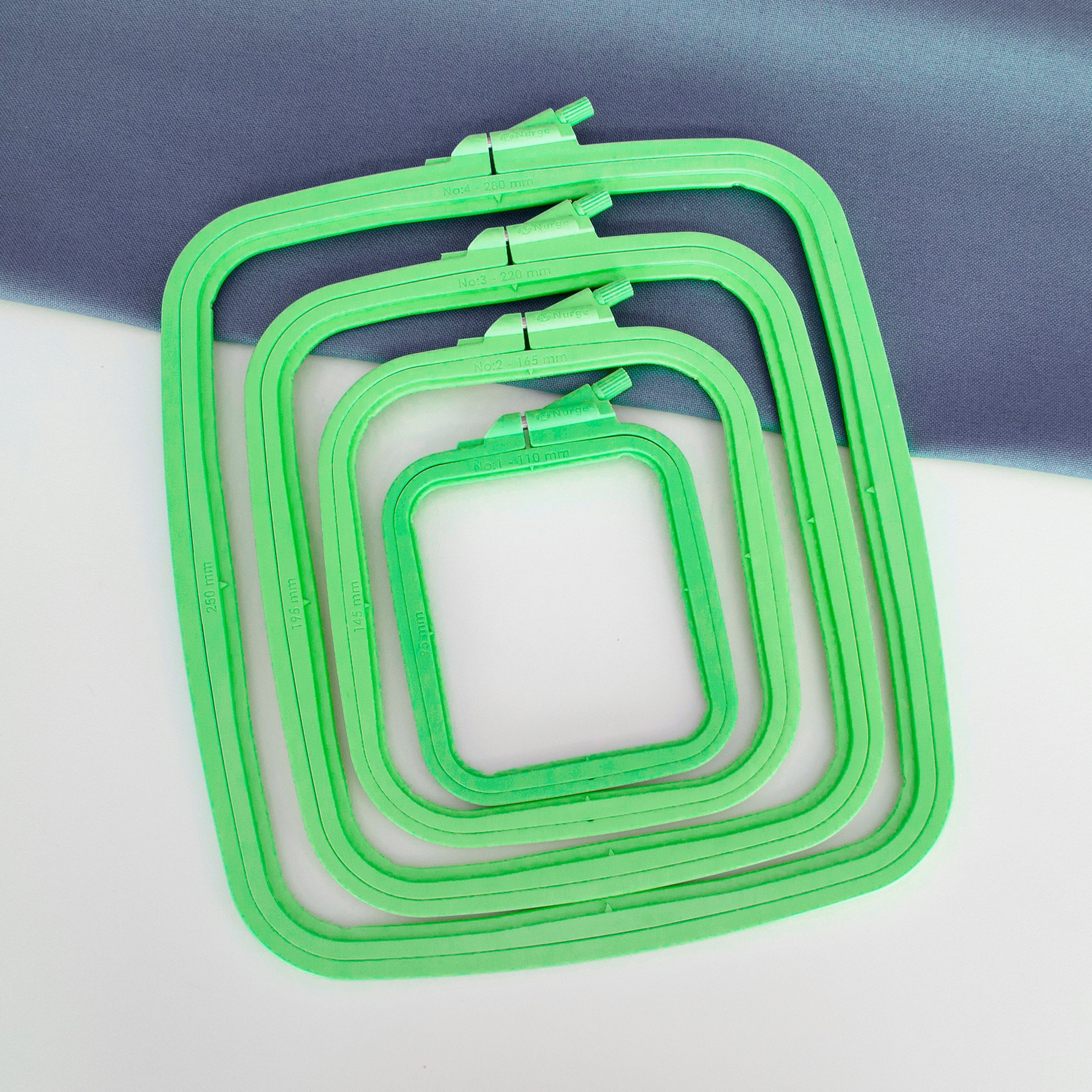 Nurge Green Square Hoop: Precision and Elegance in Every Stitch
