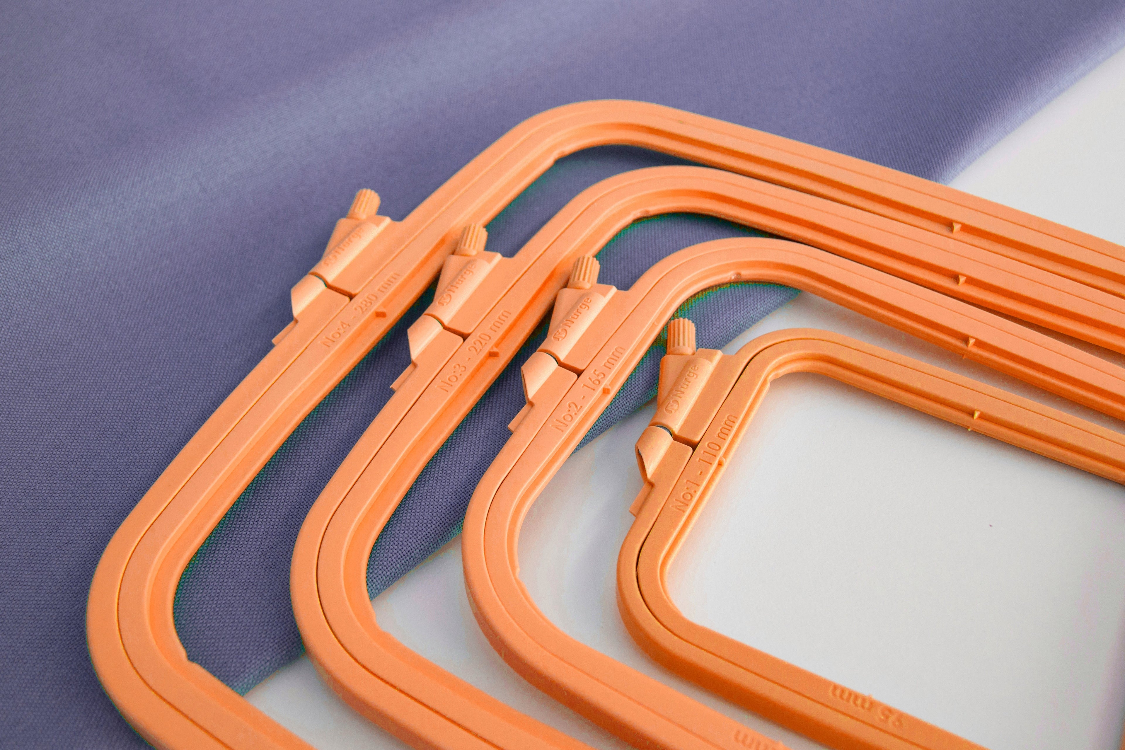 Nurge Orange Square Hoop: Precision and Style for Embroidery and Cross-Stitch