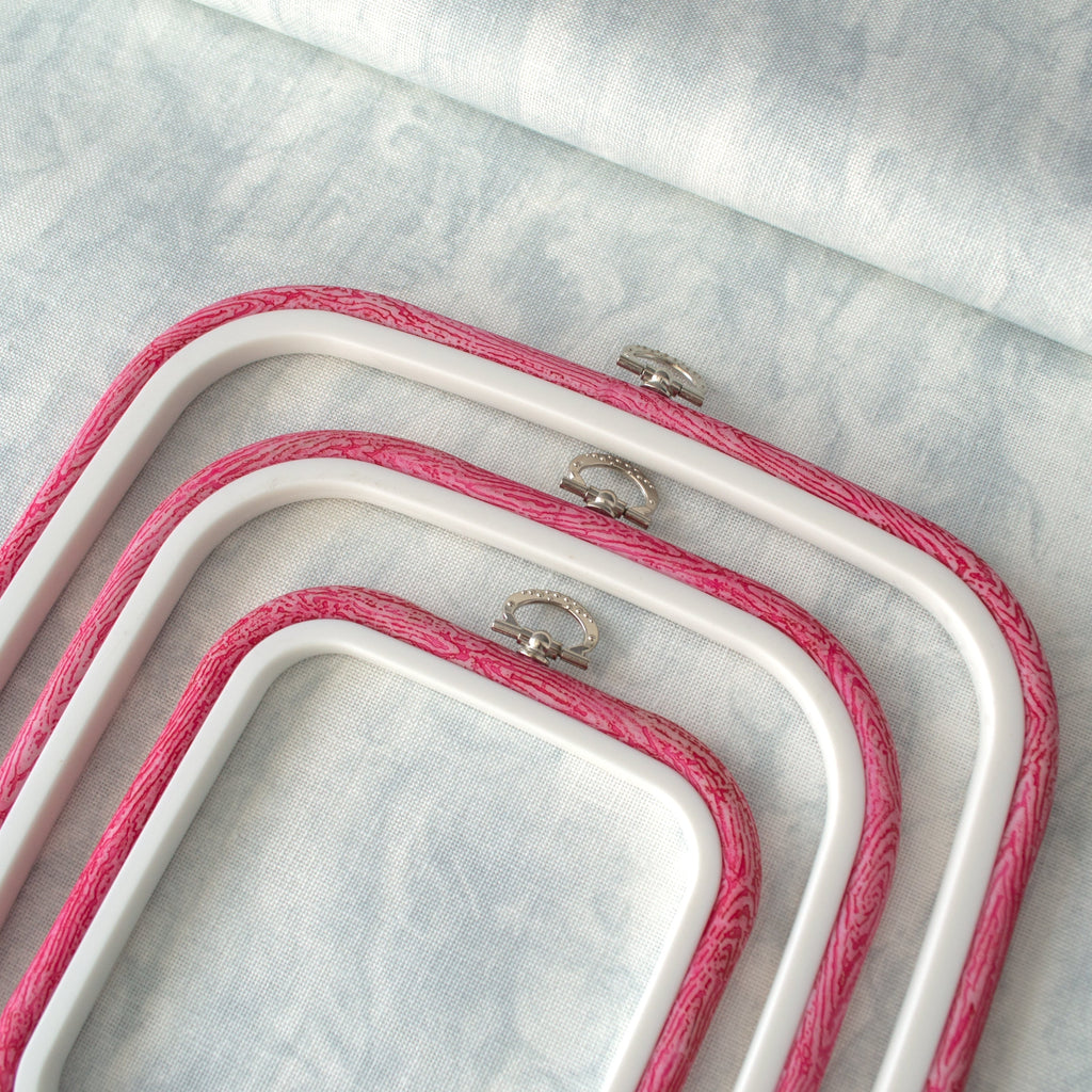 Nurge Square Flexi Hoop Frame in Pink: Charm and Functionality for Your Embroidery Projects