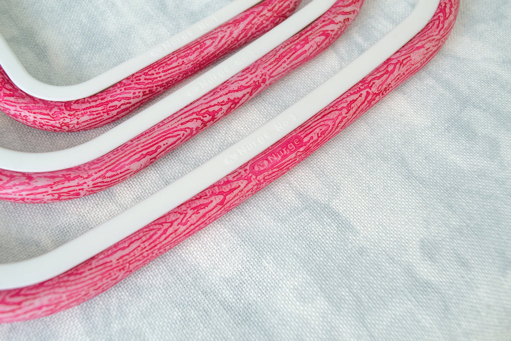 Nurge Square Flexi Hoop Frame in Pink: Charm and Functionality for Your Embroidery Projects
