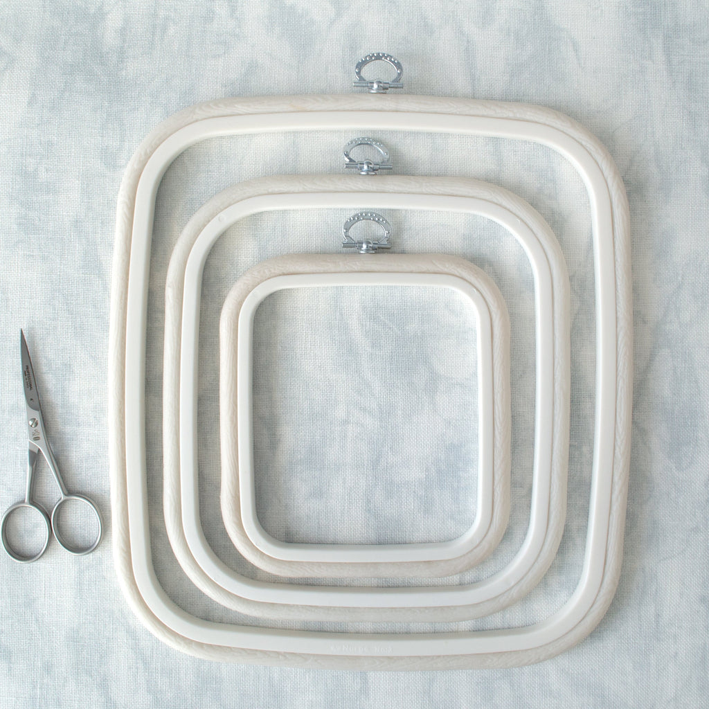 Nurge Square Flexi Hoop Frame in Pristine White: Elegance and Functionality