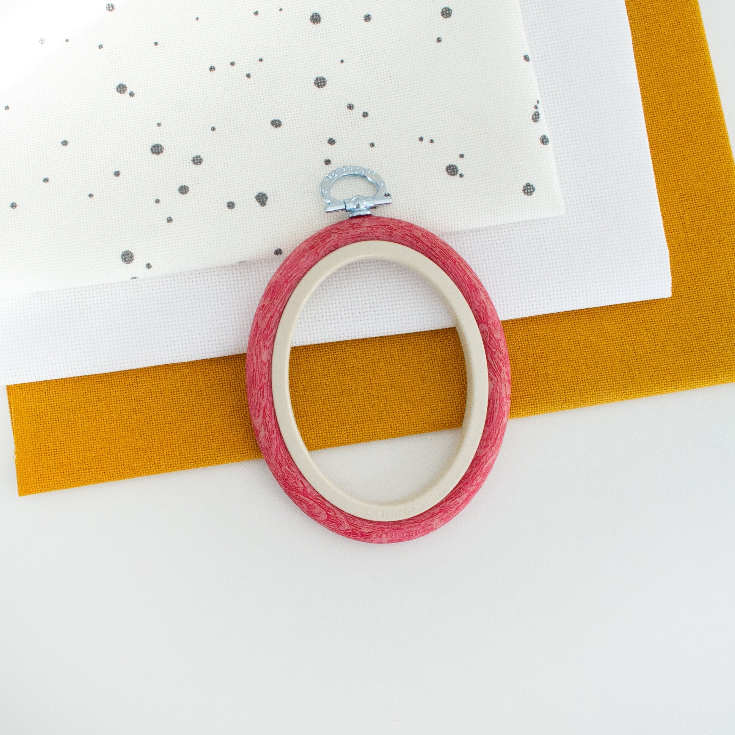 Nurge Flexi Hoop Oval (Red): A Vibrant and Functional Frame for Your Embroidery