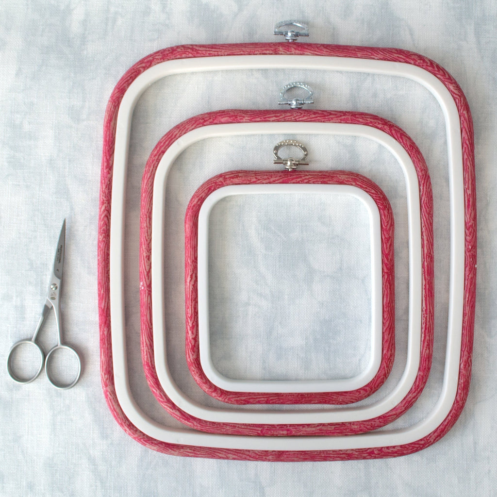 Nurge Square Flexi Hoop Frame in Red: Elevate Your Embroidery with Vibrant Color