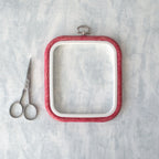 Nurge Square Flexi Hoop Frame in Red: Elevate Your Embroidery with Vibrant Color
