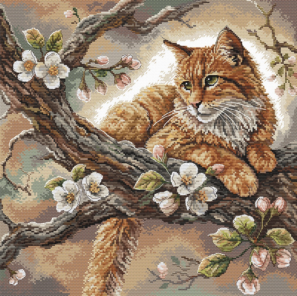The Cat on the Apple Tree - Cross Stitch Kit AVA P059