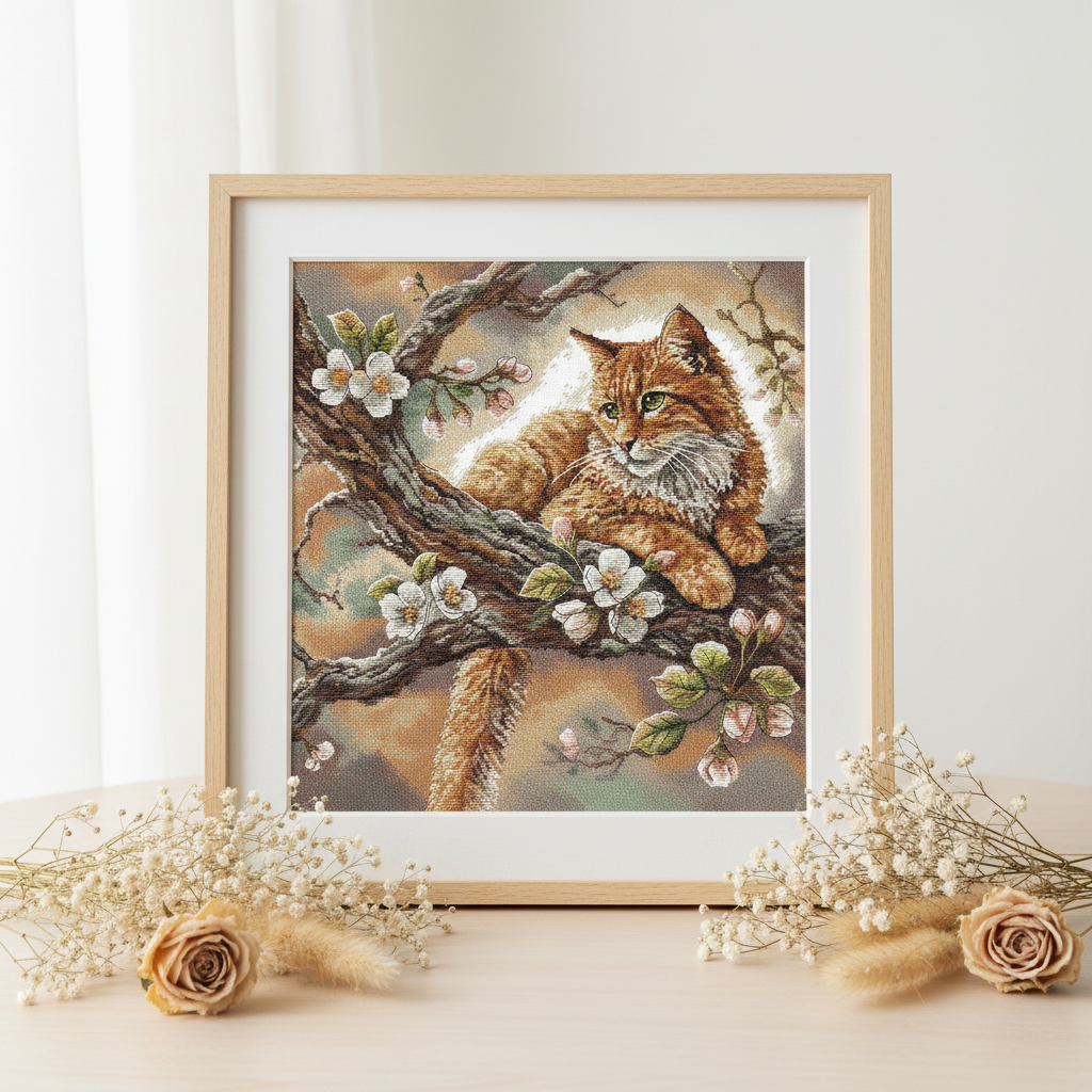 The Cat on the Apple Tree - Cross Stitch Kit AVA P059