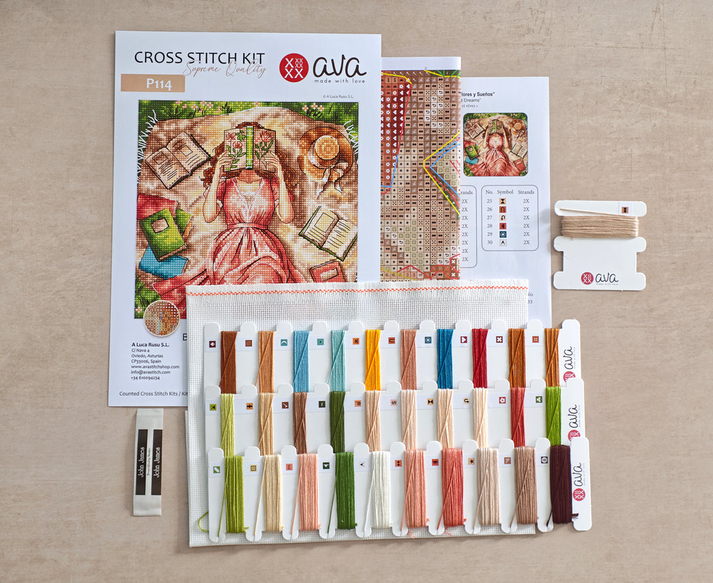 Books, flowers and dreams - Cross Stitch Kit AVA P114