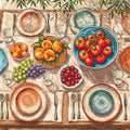 Mediterranean Table Cross Stitch Kit – Advanced Aerial Still Life | AVA Stitch