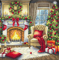Cross Stitch Kit AVA P183 - Christmas Eve by the Fireplace
