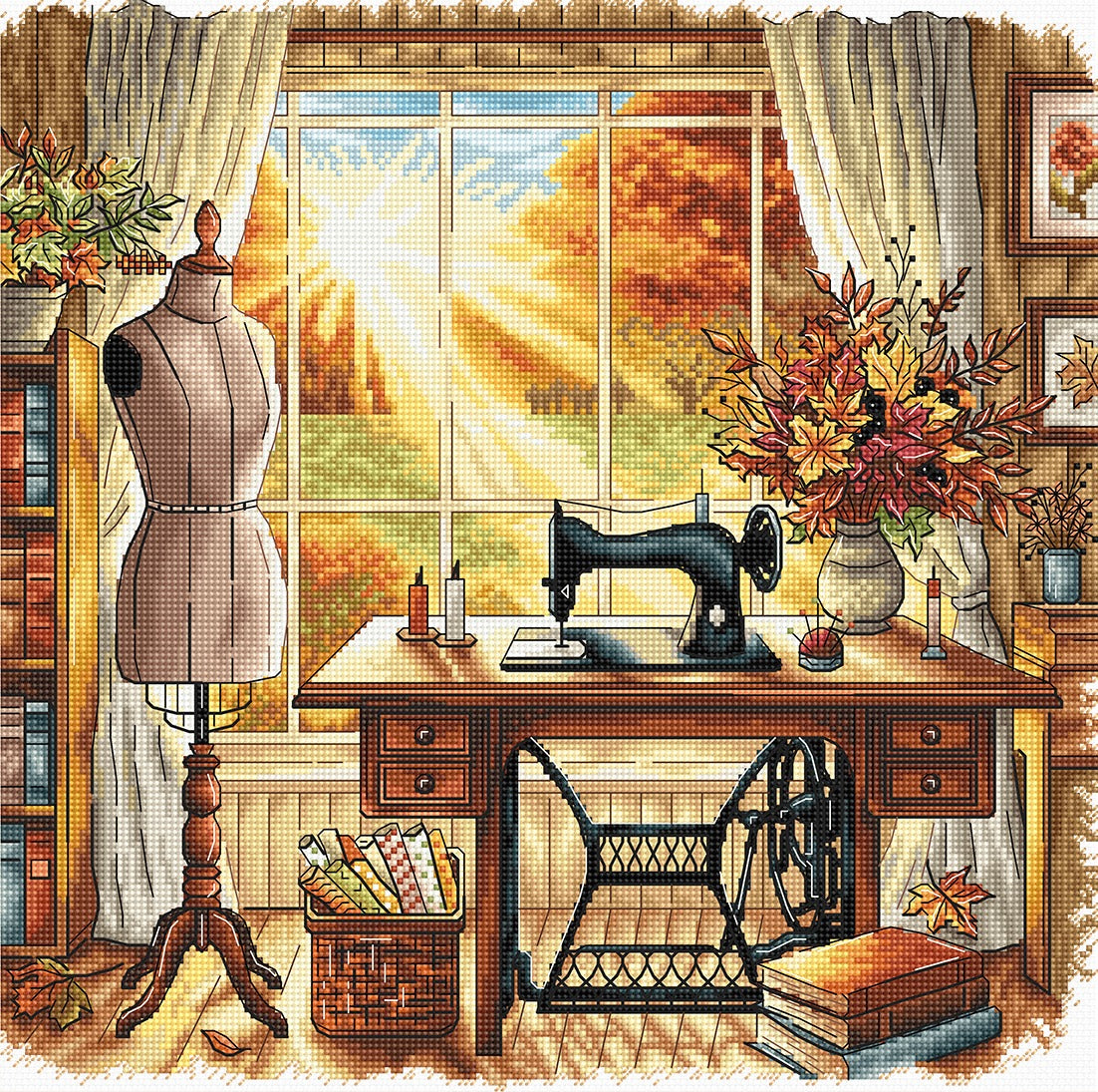 P188 The Dressmaker's Corner cross stitch kit by AVA Stitch