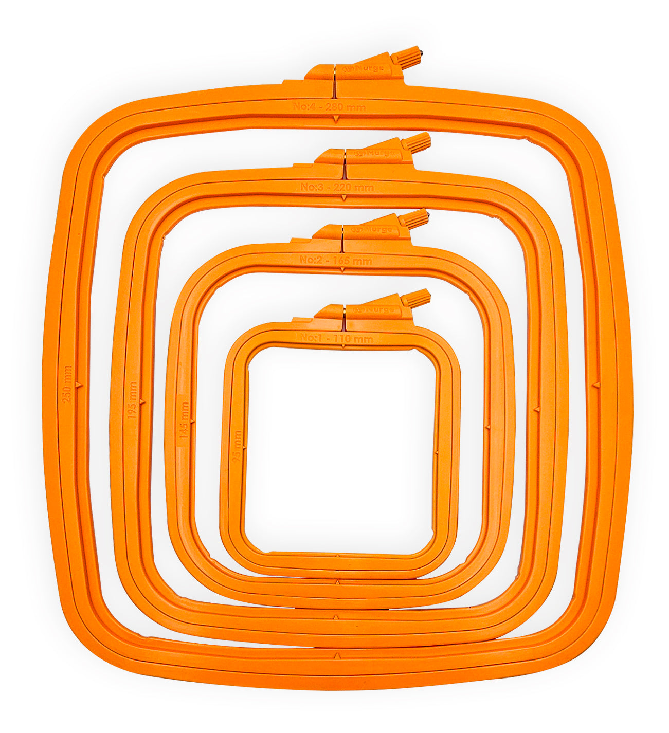 Nurge Orange Square Hoop: Precision and Style for Embroidery and Cross-Stitch