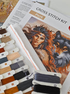 The Worrior and the Wolf - Cross Stitch Kit AVA P076