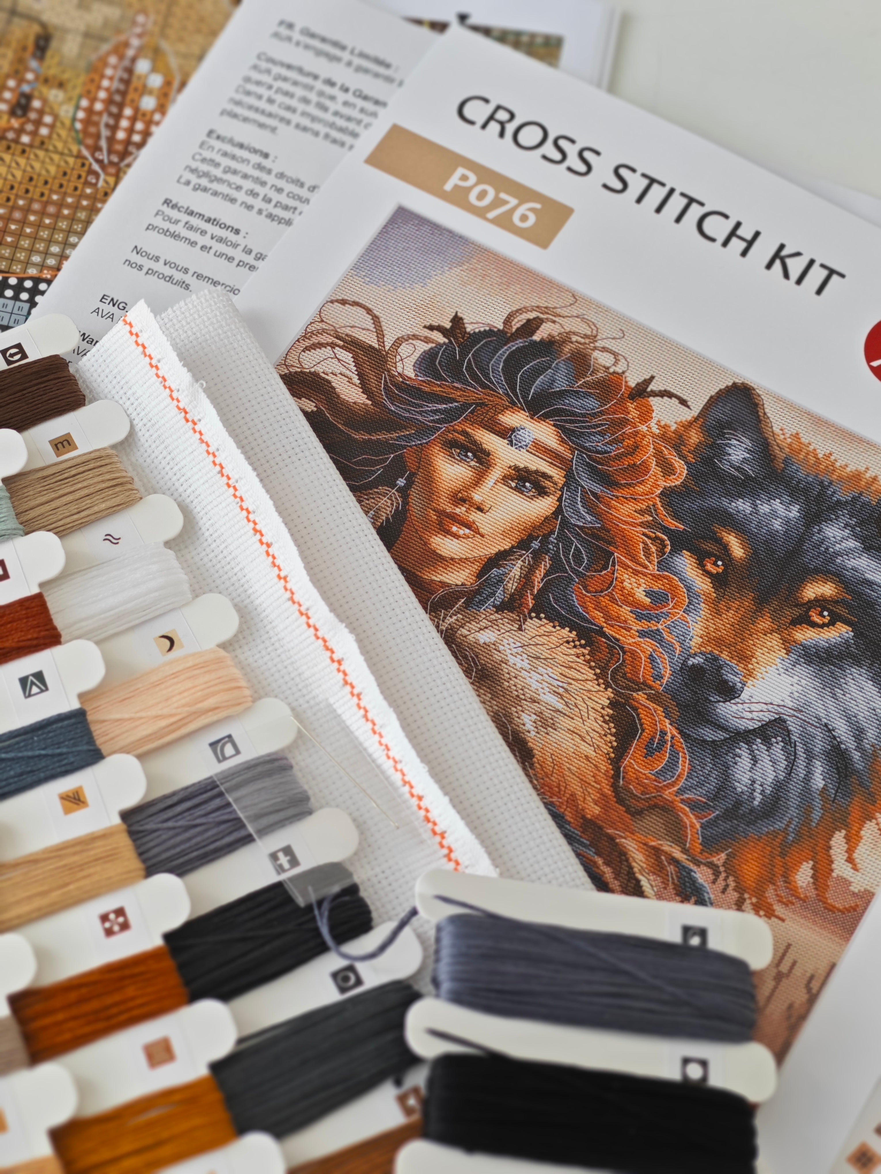 The Worrior and the Wolf - Cross Stitch Kit AVA P076