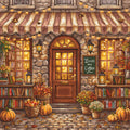 P130 Books and Coffee – Autumn Bookshop Cross Stitch Kit | AVA Stitch