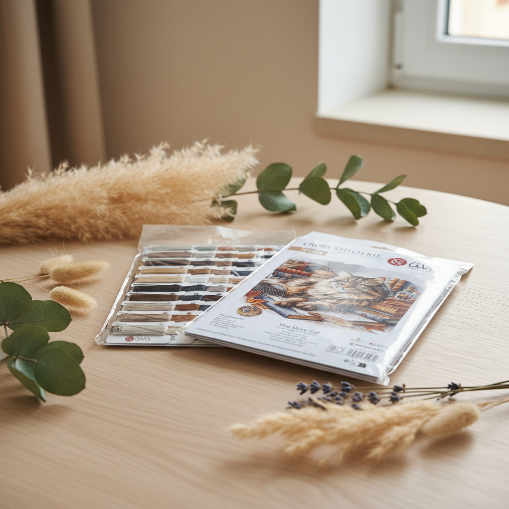 Cross Stitch Kit AVA Stitch - The Wise Cat - P089