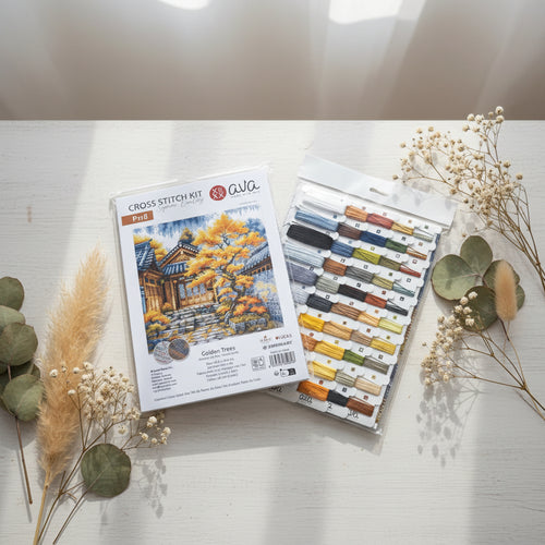 Goldene Bäume - Kreuzstich-Set AVA P118