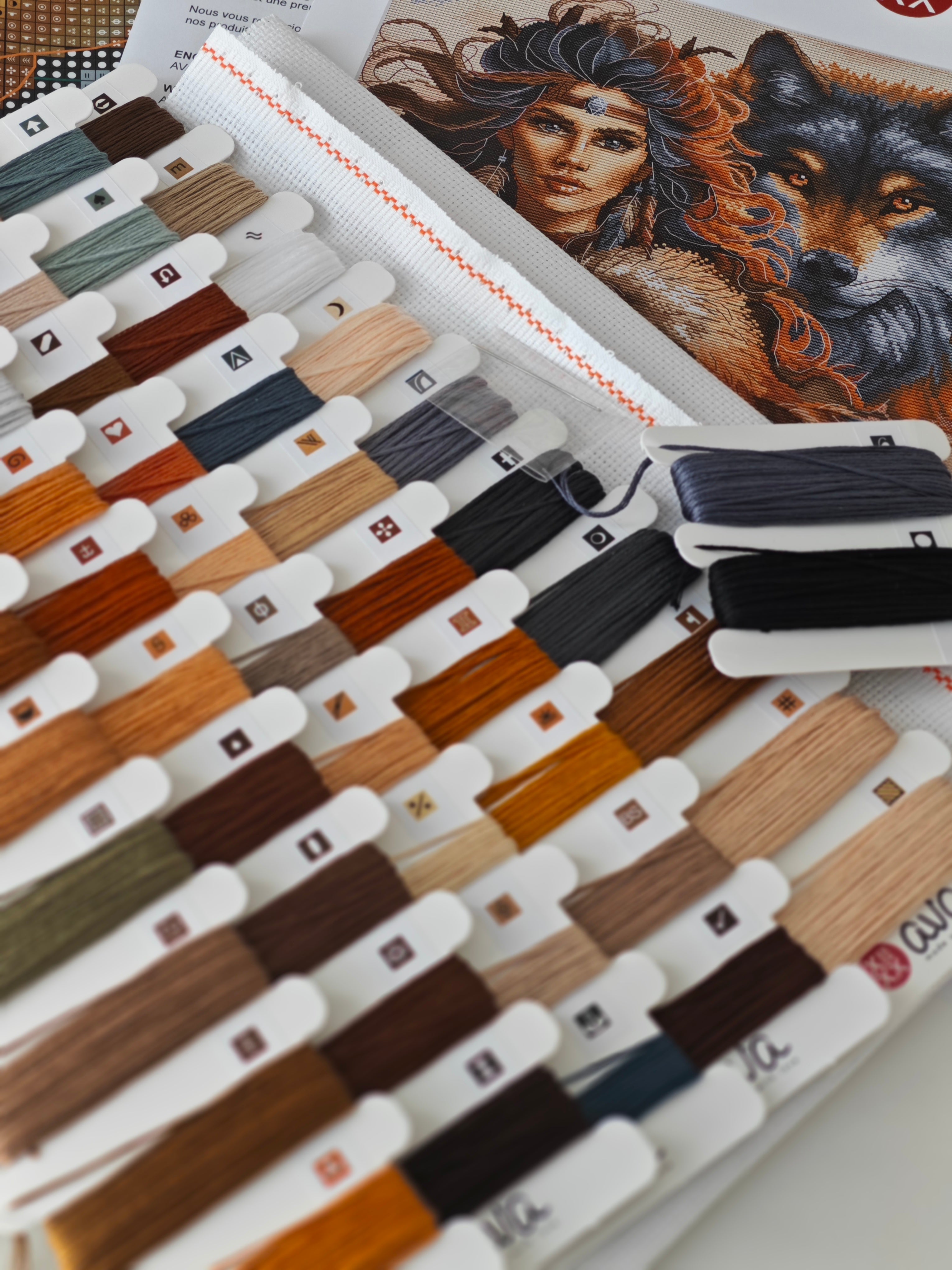 The Worrior and the Wolf - Cross Stitch Kit AVA P076