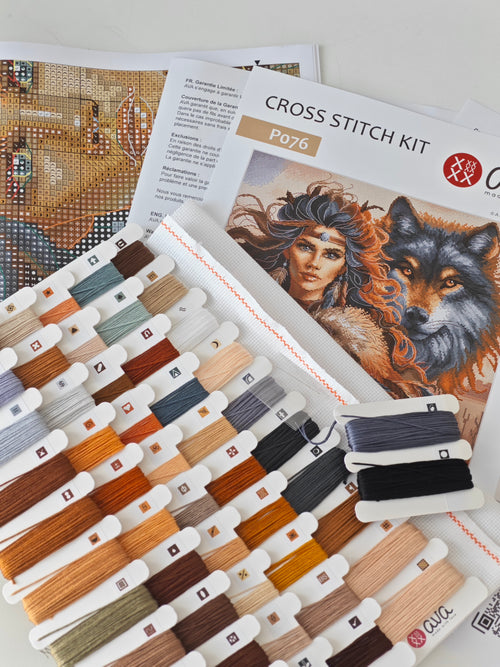 The Worrior and the Wolf - Cross Stitch Kit AVA P076